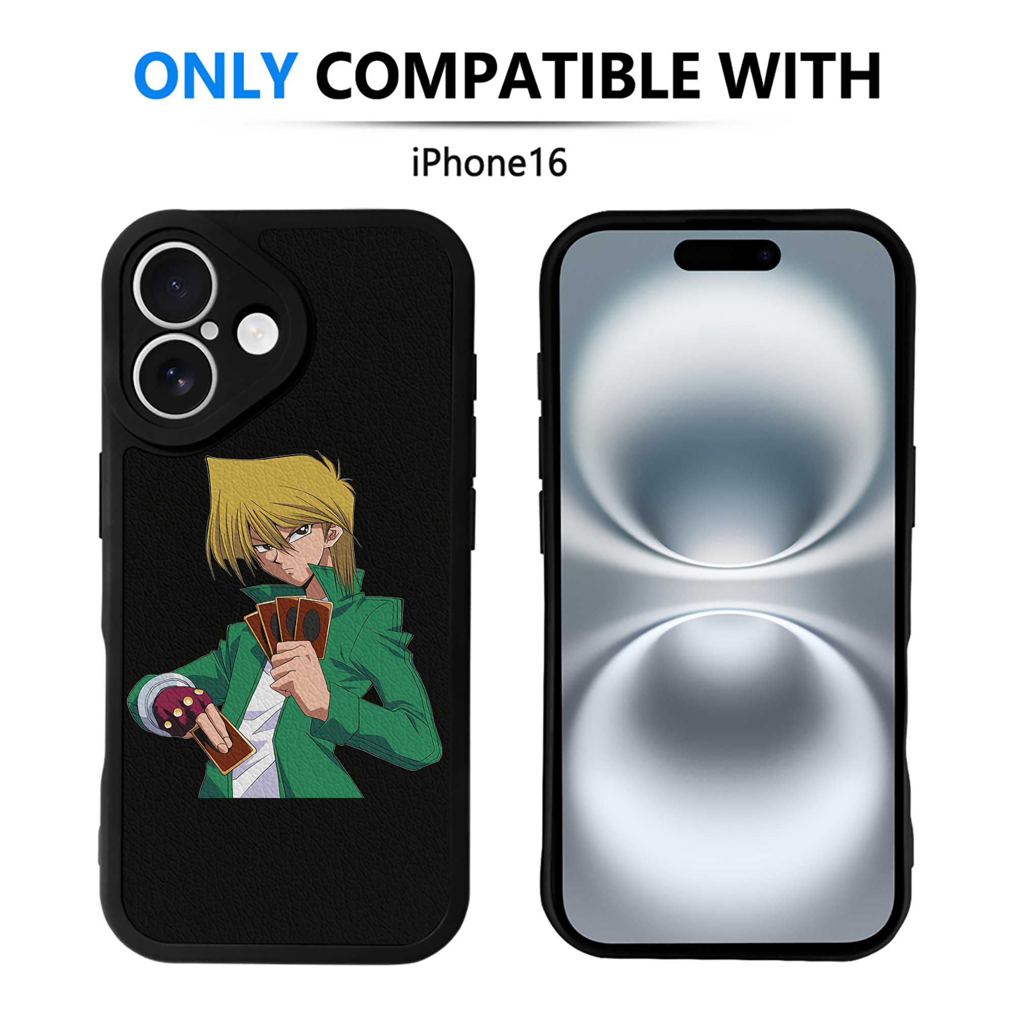 （画像用） 遊☆戯☆王 Yu-Gi-Oh! 【iPhone 16シリーズ対応】シリコンスマホケース（レザー調） 材質：シリコン